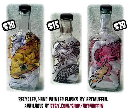 Hand Painted Flasks Now Available!