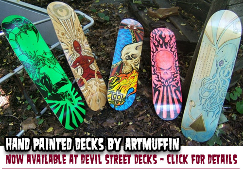Custom decks by artmuffin now available at Devil Street Decks!